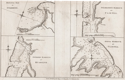 Bays in Tahiti Huaheine Ulietea